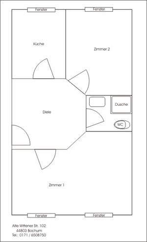 2-Zimmer Wohnung in Bochum-Laer 5258