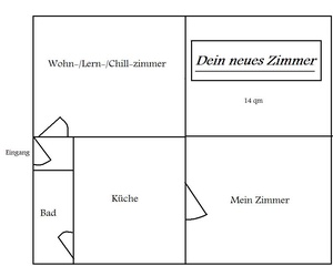 14 qm Zimmer in 2-er WG frei! 9773