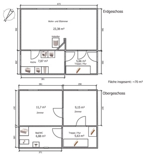 3-Zimmer-Wohnung (70 m²) in Kapitänshaus in 25712 Burg/Dithm. zu vermieten  197799