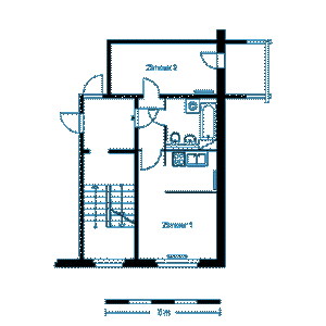 Nachmieter für 2 R. Wohnung gesucht 4063