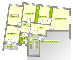 Schöne, helle 4-Zimmer-Küche-Bad, Mannheim-Wohlgelegen 218632