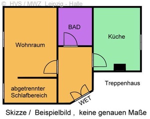 kleine 2-Raumwohnung mit grünem Hof in Plagwitz 307065